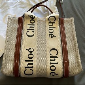 Chloe Small Woody Canvas tote